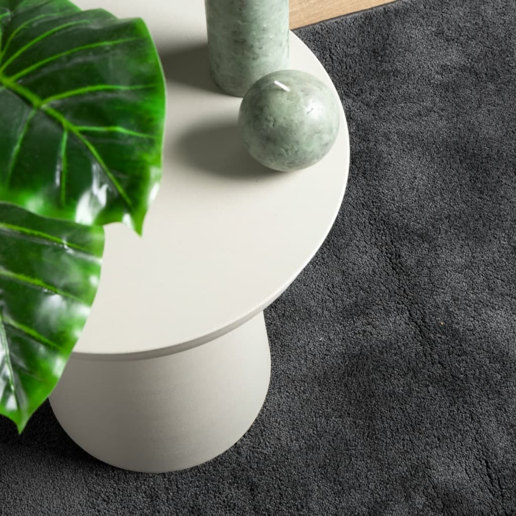 vidaXL Teppich OVIEDO Kurzflor Anthrazit 80x250 cm