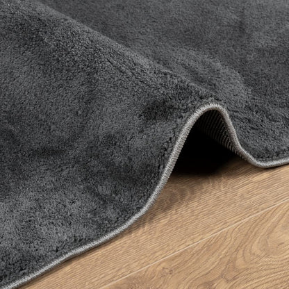vidaXL Teppich OVIEDO Kurzflor Anthrazit 200x200 cm