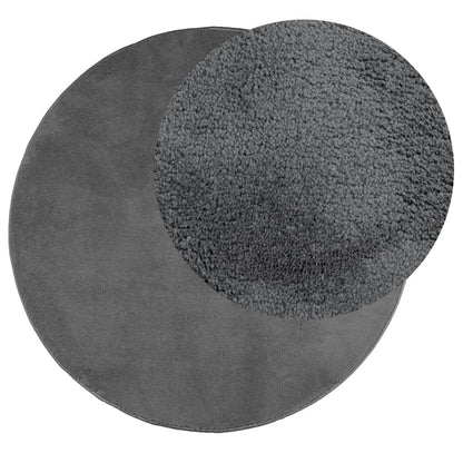 vidaXL Tapis OVIEDO Poils courts Anthracite Ø 120 cm