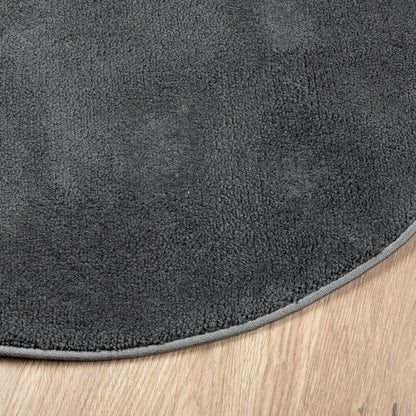 vidaXL Tapis OVIEDO Poils courts Anthracite Ø 120 cm