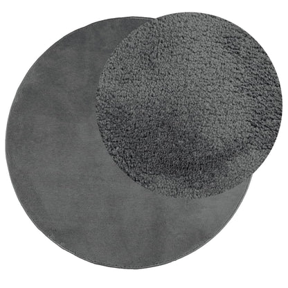 vidaXL Tapis OVIEDO poils ras anthracite Ø 160 cm