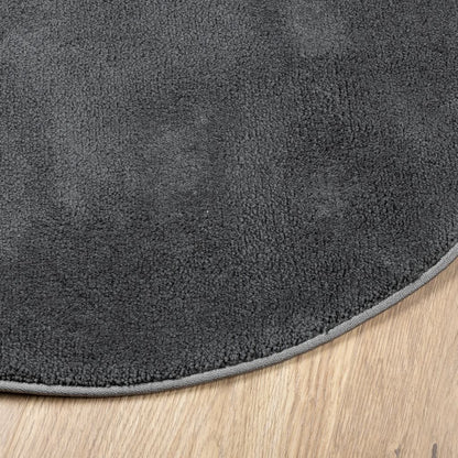 vidaXL Tapis OVIEDO poils ras anthracite Ø 160 cm