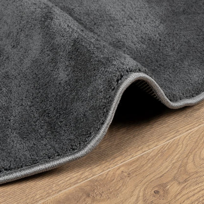 vidaXL Tapis OVIEDO poils ras anthracite Ø 160 cm