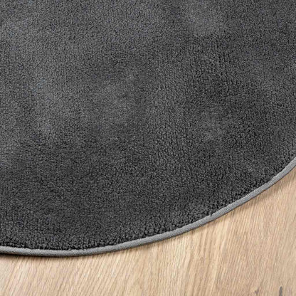 vidaXL Teppich OVIEDO Kurzflor Anthrazit Ø 200 cm