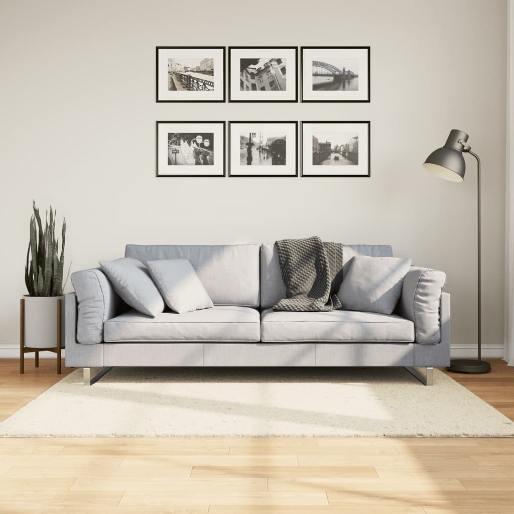 vidaXL Tapis OVIEDO Poils courts Beige 120x170 cm