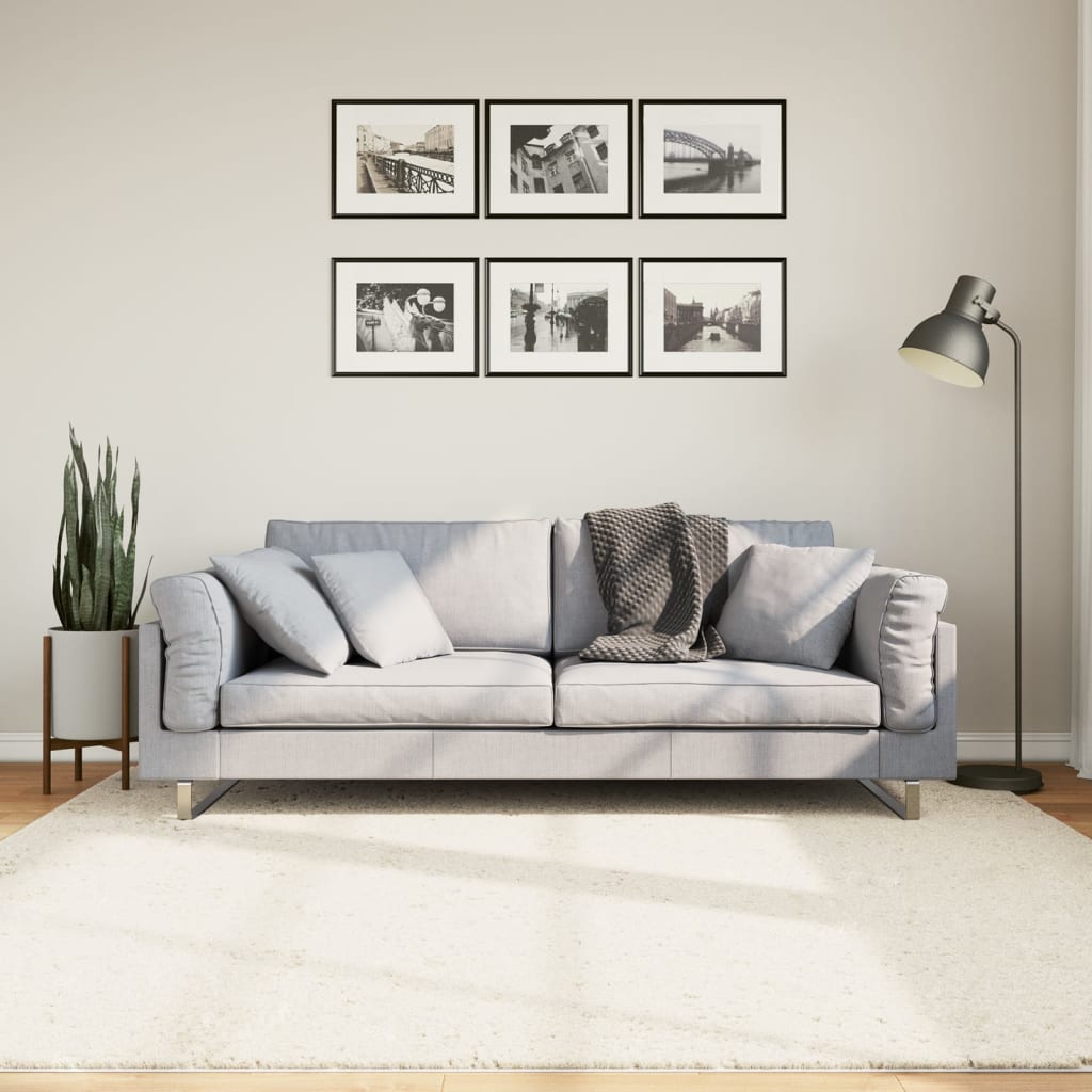 vidaXL Teppich OVIEDO Kurzflor Beige 200x200 cm