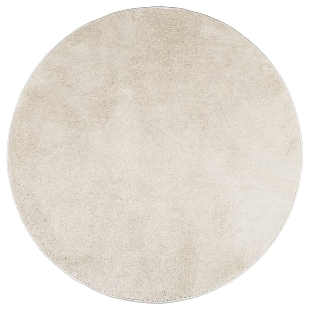 vidaXL Tapis OVIEDO Poils courts Beige Ø 120 cm