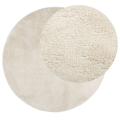 vidaXL Tapis OVIEDO Poils courts Beige Ø 120 cm
