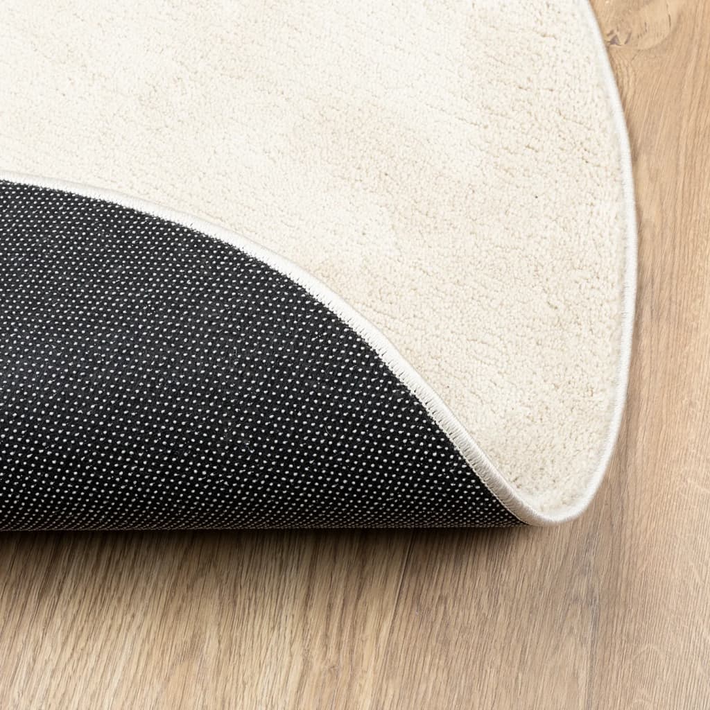 vidaXL Teppich OVIEDO Kurzflor Beige Ø 160 cm