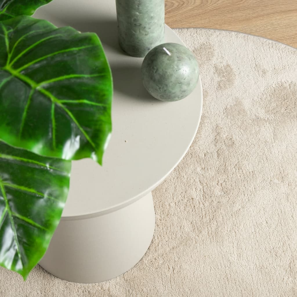 vidaXL Teppich OVIEDO Kurzflor Beige Ø 160 cm