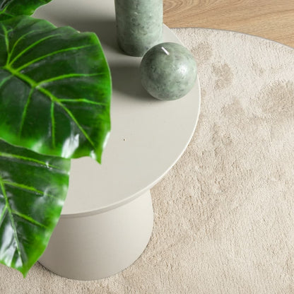 vidaXL Teppich OVIEDO Kurzflor Beige Ø 160 cm