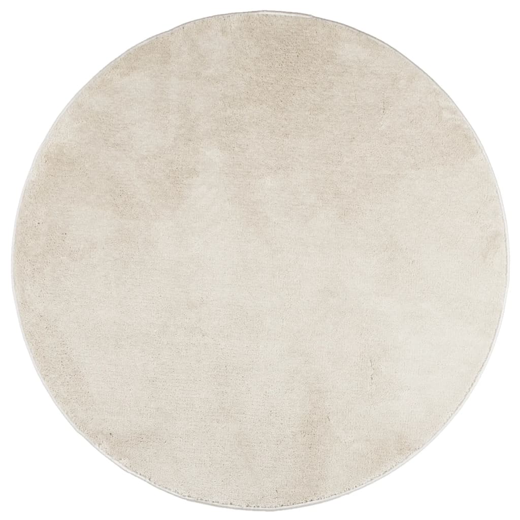 vidaXL Tapis OVIEDO Poils courts Beige Ø 200 cm