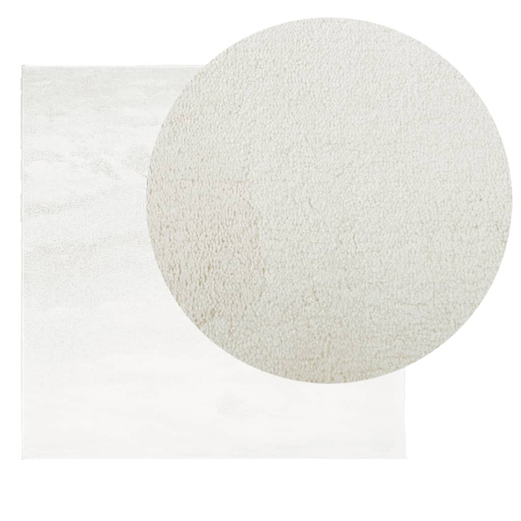 vidaXL Tapis OVIEDO Poil court Crème 120x120 cm