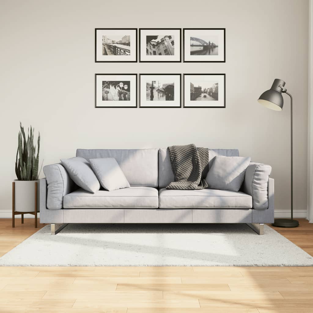 vidaXL Tapis OVIEDO Poil court Crème 120x120 cm