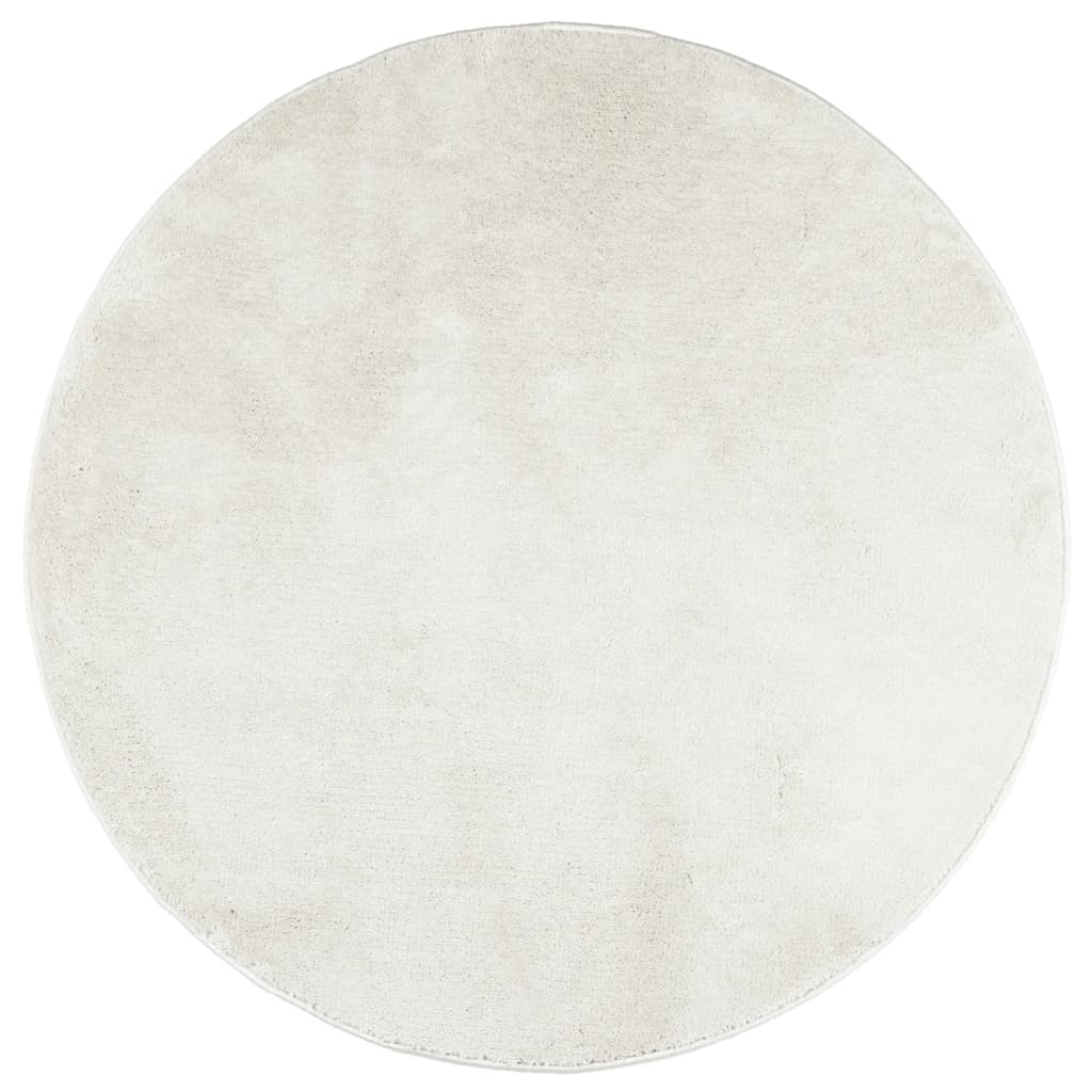 vidaXL Tapis OVIEDO Poil court Crème Ø 120 cm