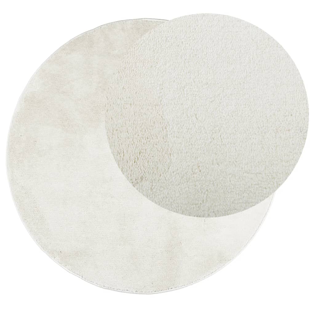 vidaXL Tapis OVIEDO Poil court Crème Ø 120 cm