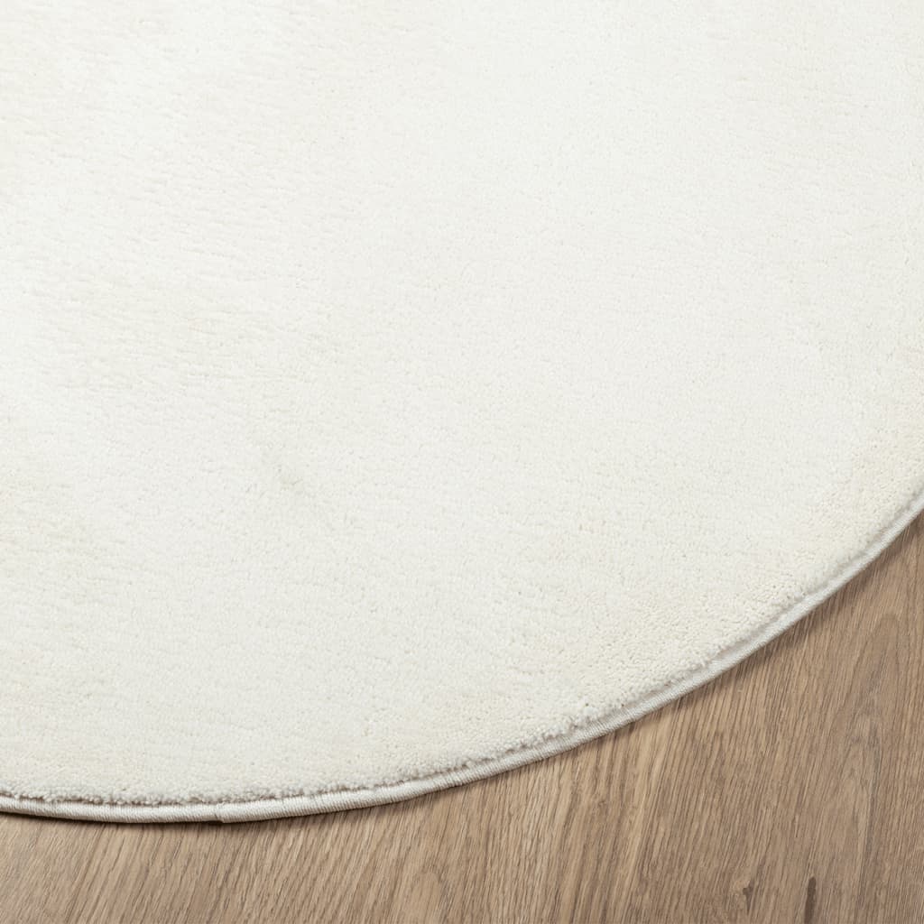 vidaXL Tapis OVIEDO Poil court Crème Ø 120 cm