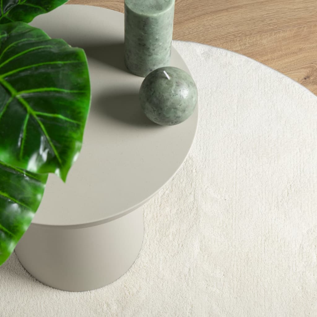 vidaXL Tapis OVIEDO Poil court Crème Ø 120 cm