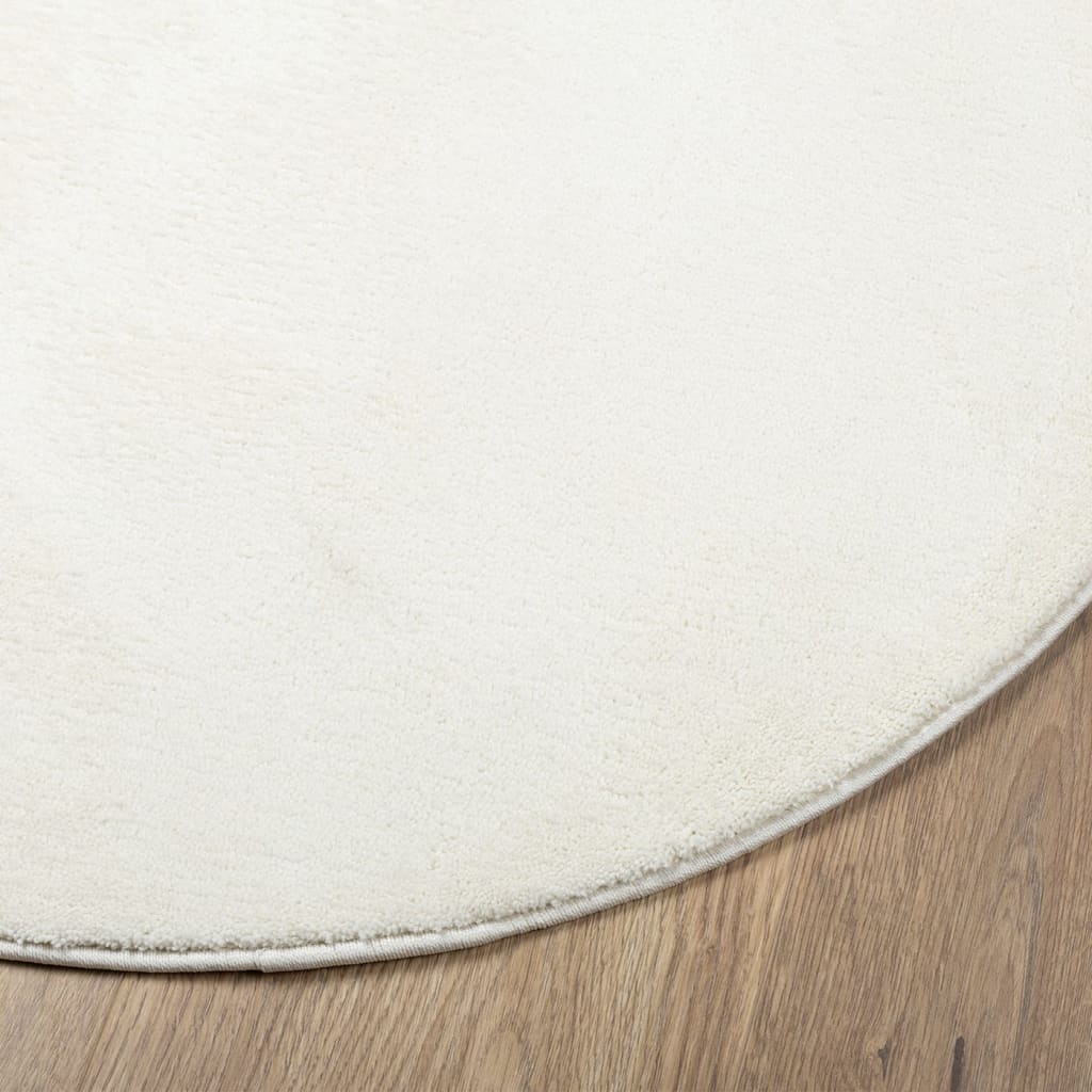 vidaXL Teppich OVIEDO Kurzflor Creme Ø 160 cm