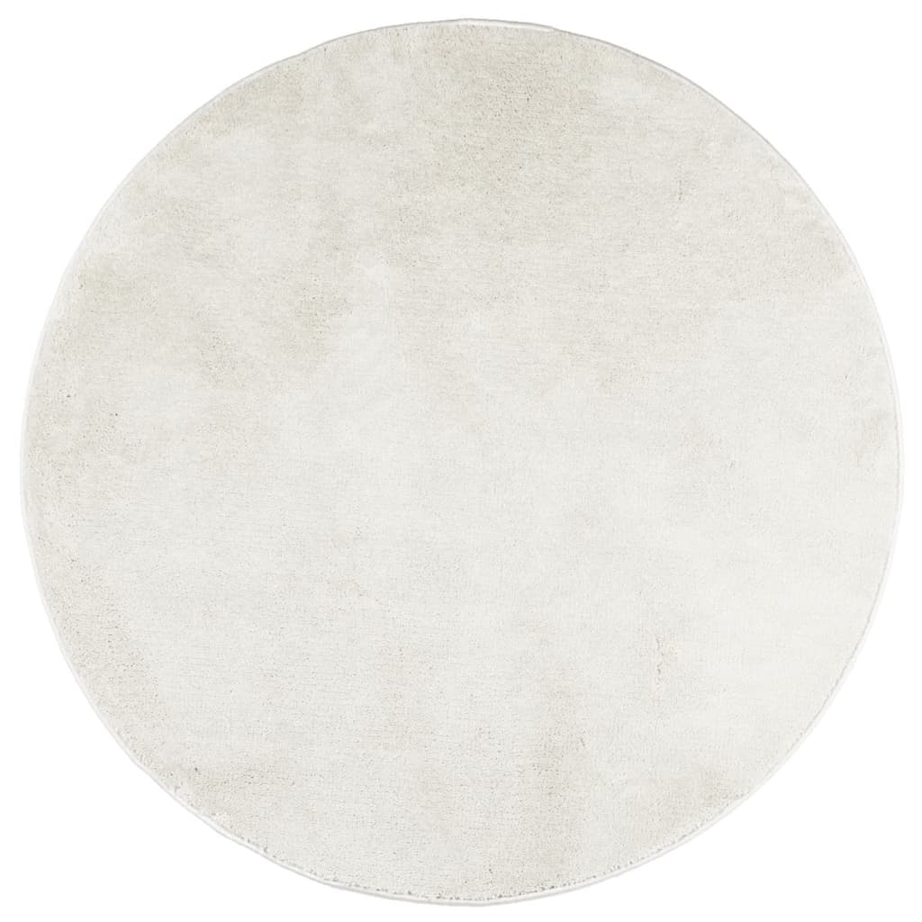 vidaXL Teppich OVIEDO Kurzflor Creme Ø 200 cm