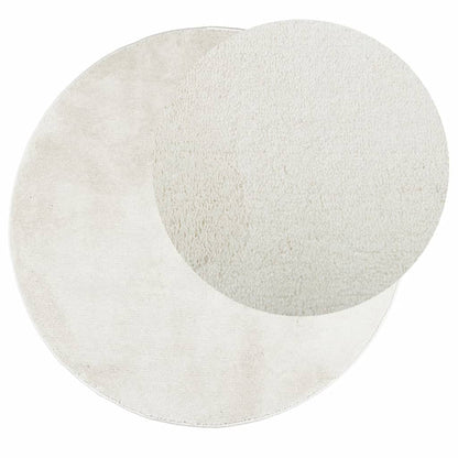 vidaXL Teppich OVIEDO Kurzflor Creme Ø 200 cm