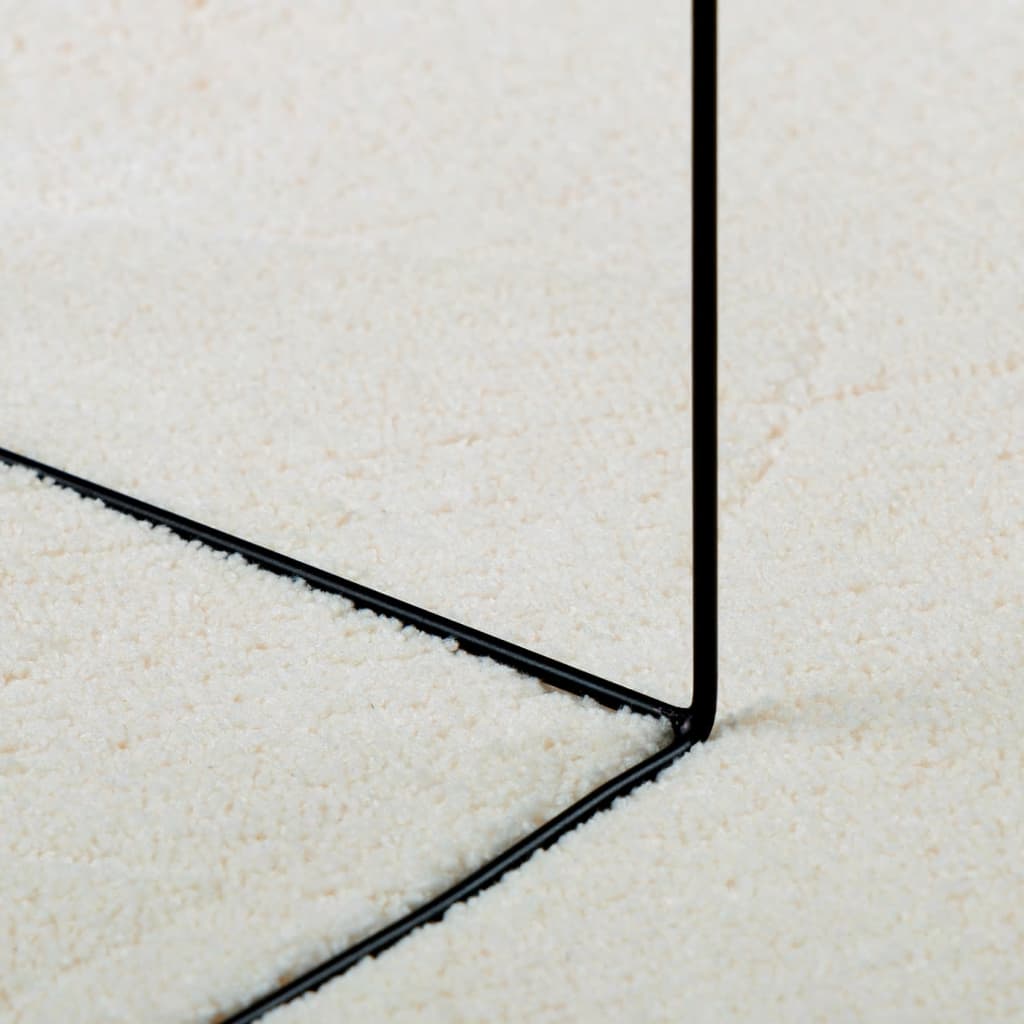 vidaXL Teppich OVIEDO Kurzflor Creme Ø 200 cm