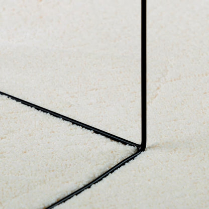 vidaXL Teppich OVIEDO Kurzflor Creme Ø 200 cm