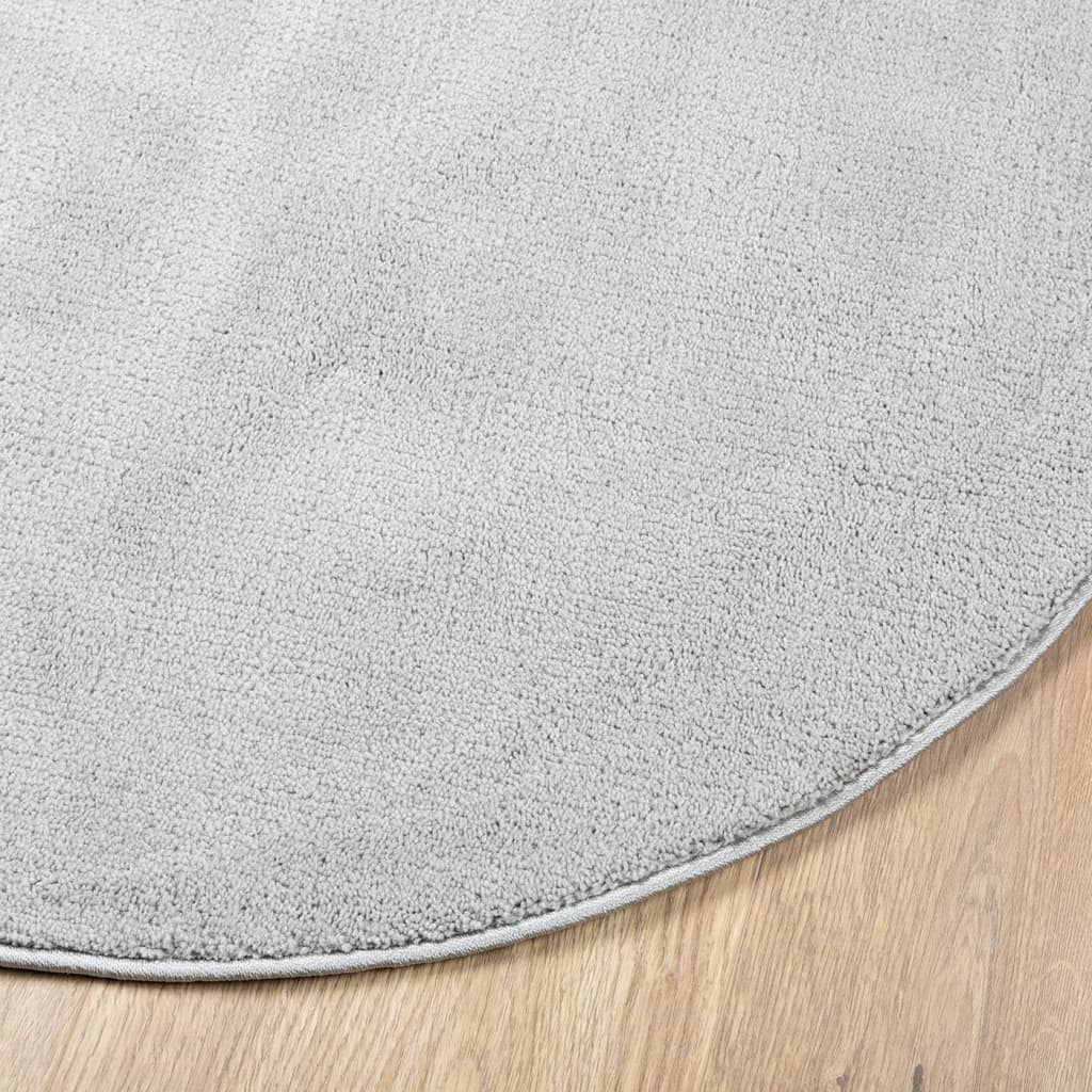 vidaXL Teppich OVIEDO Kurzflor Grau Ø 100 cm