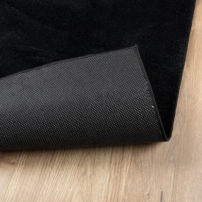 vidaXL Teppich OVIEDO Kurzflor Schwarz 120x120 cm