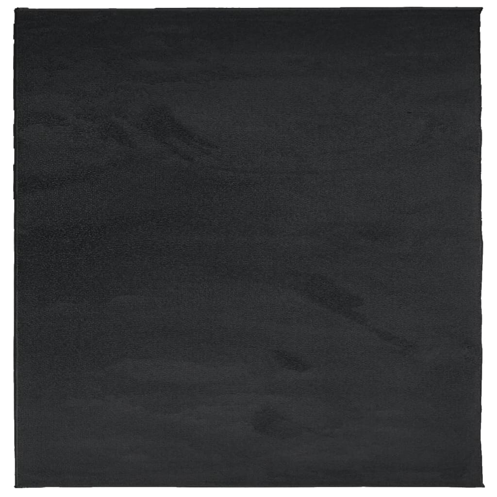 vidaXL Teppich OVIEDO Kurzflor Schwarz 120x120 cm