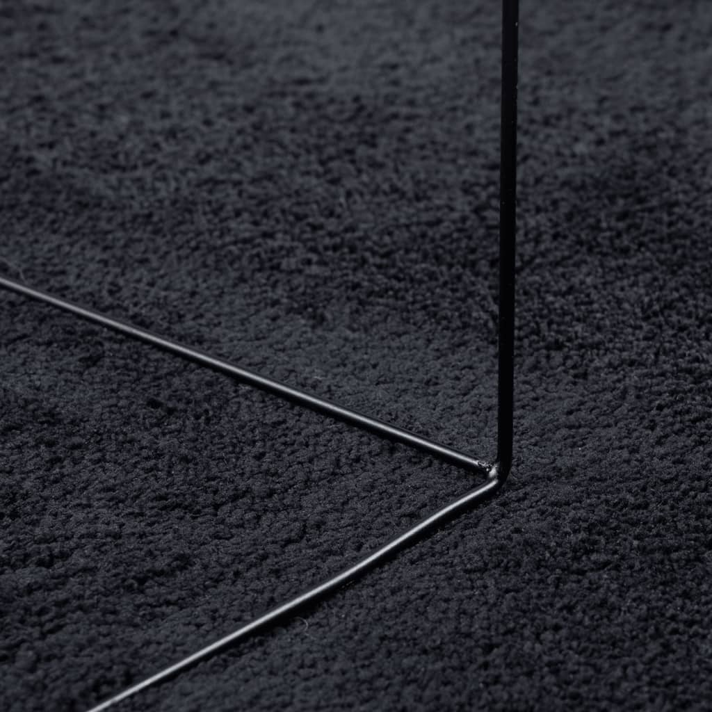 vidaXL Teppich OVIEDO Kurzflor Schwarz 240x240 cm