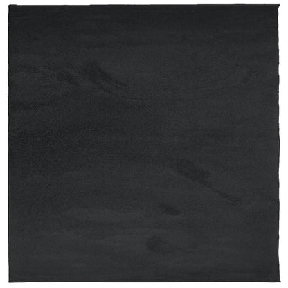 vidaXL Teppich OVIEDO Kurzflor Schwarz 240x240 cm