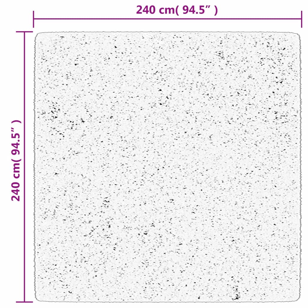 vidaXL Teppich OVIEDO Kurzflor Schwarz 240x240 cm