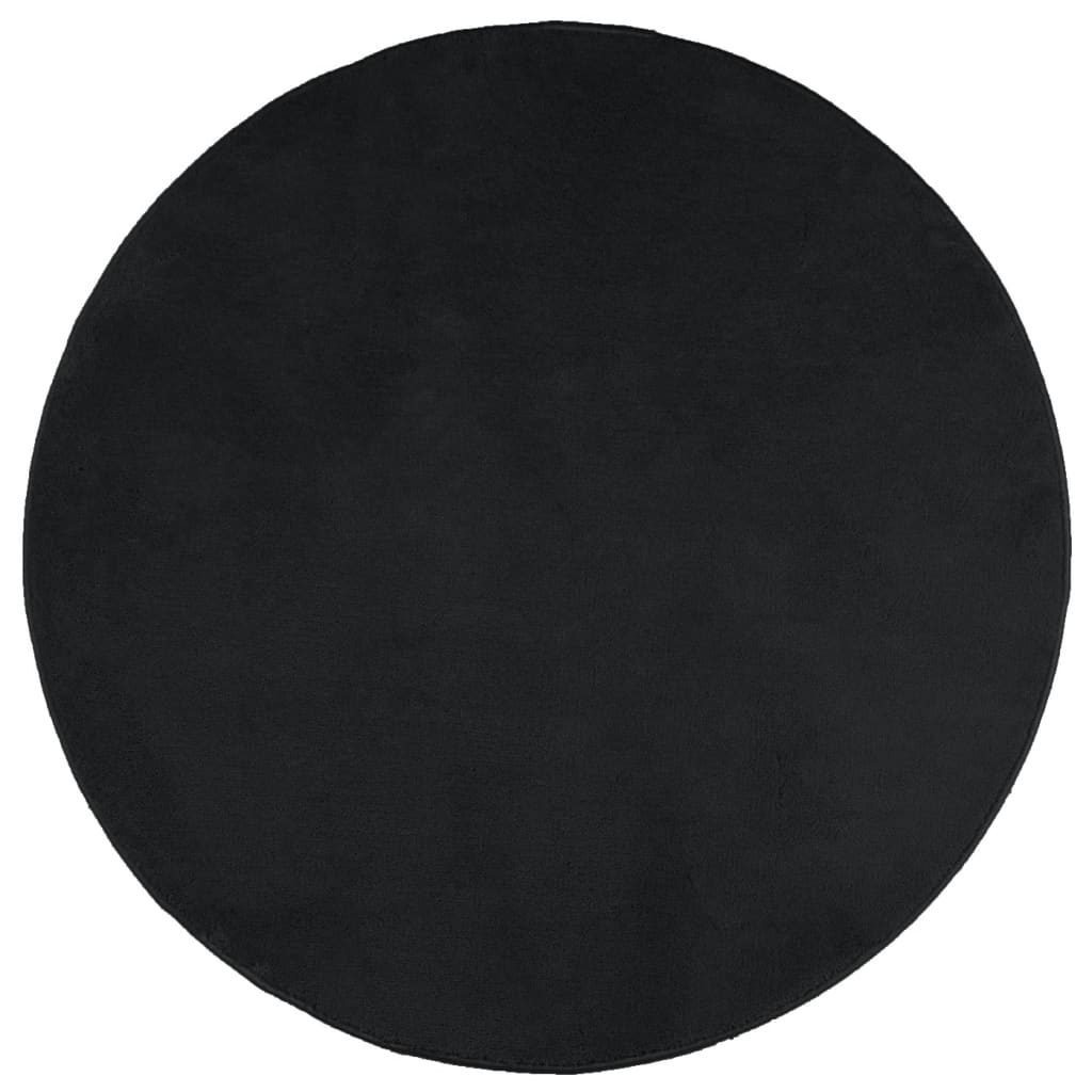 vidaXL Tapis OVIEDO Poil court Noir Ø 200 cm