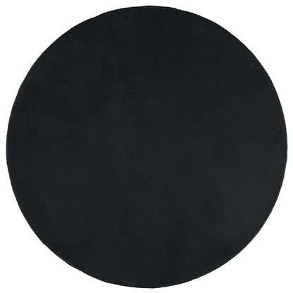 vidaXL Tapis OVIEDO Poil court Noir Ø 200 cm