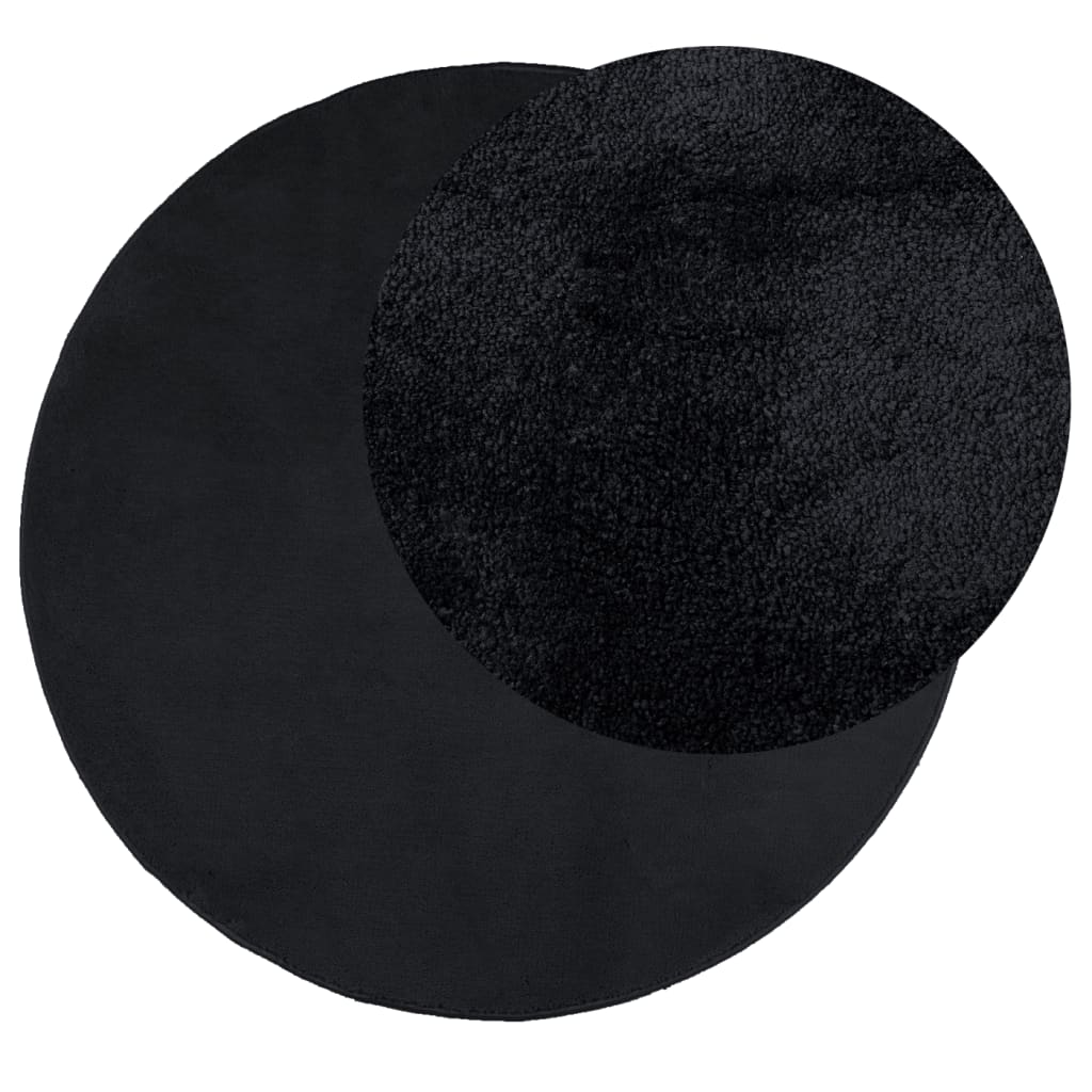 vidaXL Tapis OVIEDO Poil court Noir Ø 200 cm