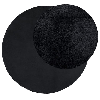 vidaXL Tapis OVIEDO Poil court Noir Ø 200 cm