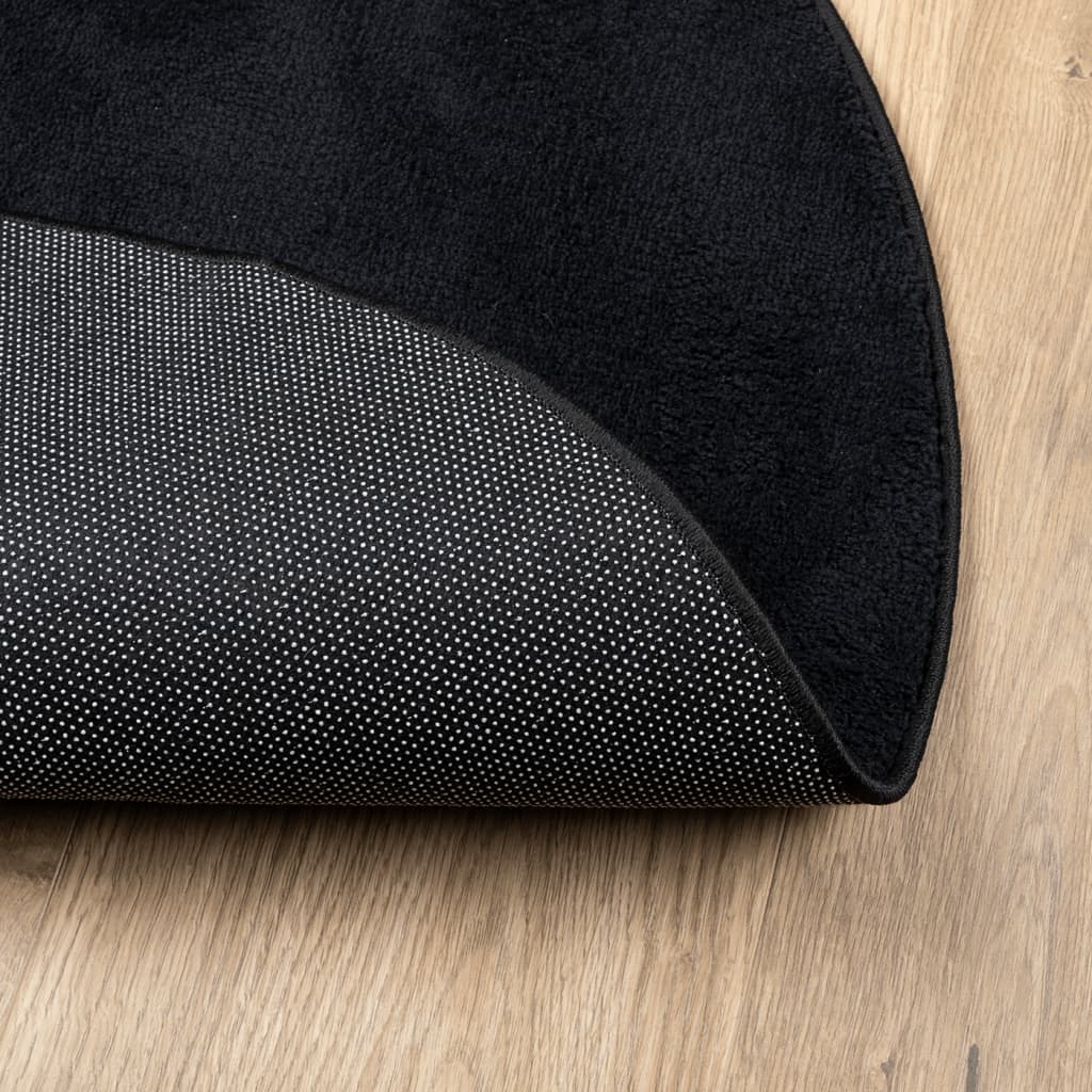 vidaXL Tapis OVIEDO Poil court Noir Ø 200 cm