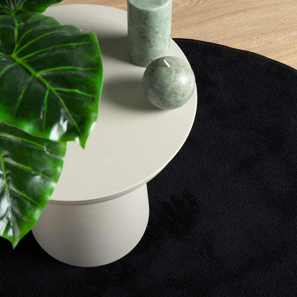 vidaXL Tapis OVIEDO Poil court Noir Ø 200 cm