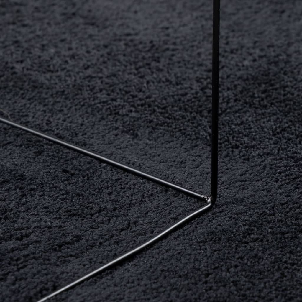 vidaXL Tapis OVIEDO Poil court Noir Ø 200 cm
