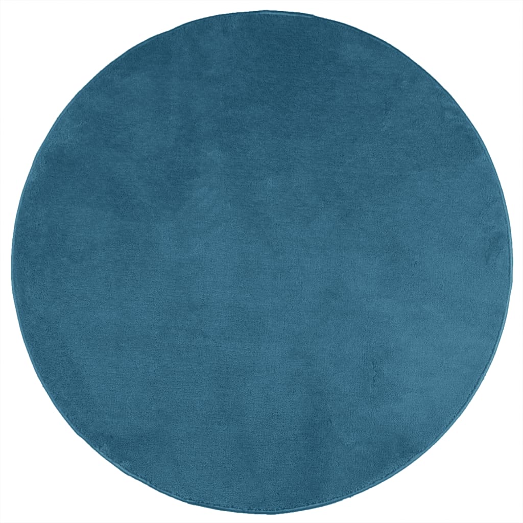 vidaXL Teppich OVIEDO Kurzflor Türkis Ø 80 cm