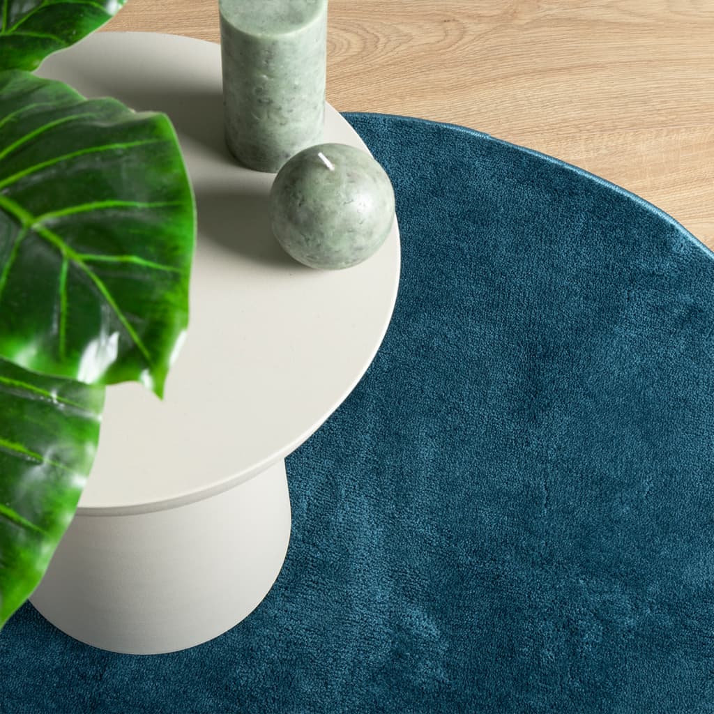 vidaXL Teppich OVIEDO Kurzflor Türkis Ø 80 cm
