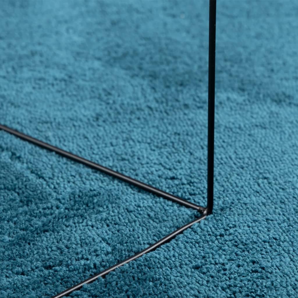 vidaXL Teppich OVIEDO Kurzflor Türkis Ø 80 cm