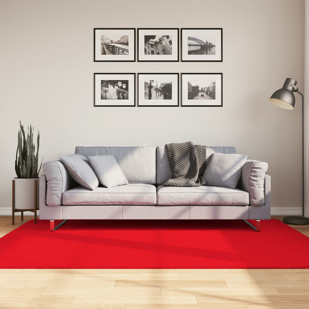 vidaXL Teppich OVIEDO Kurzflor Rot 140x200 cm