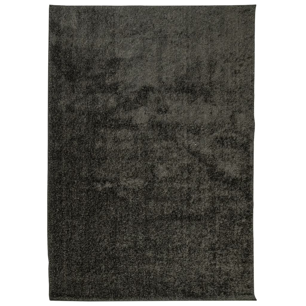 vidaXL Teppich ISTAN Hochflor Glänzend Anthrazit 140x200 cm