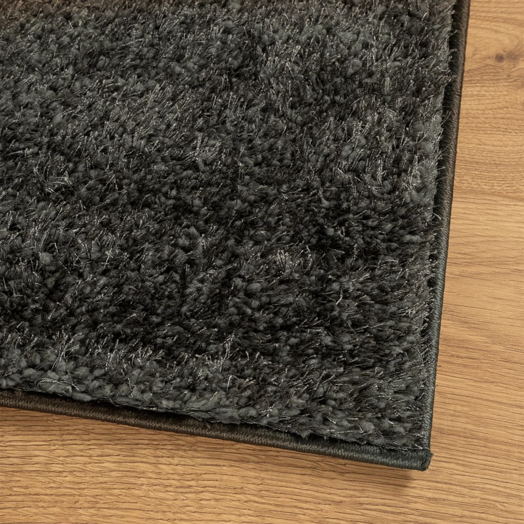 vidaXL Teppich ISTAN Hochflor Glänzend Anthrazit 140x200 cm
