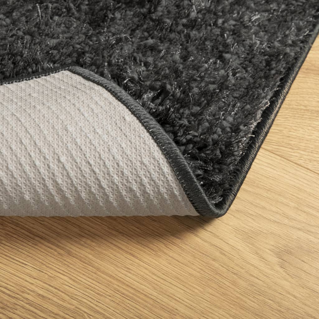 vidaXL Teppich ISTAN Hochflor Glänzend Anthrazit 140x200 cm
