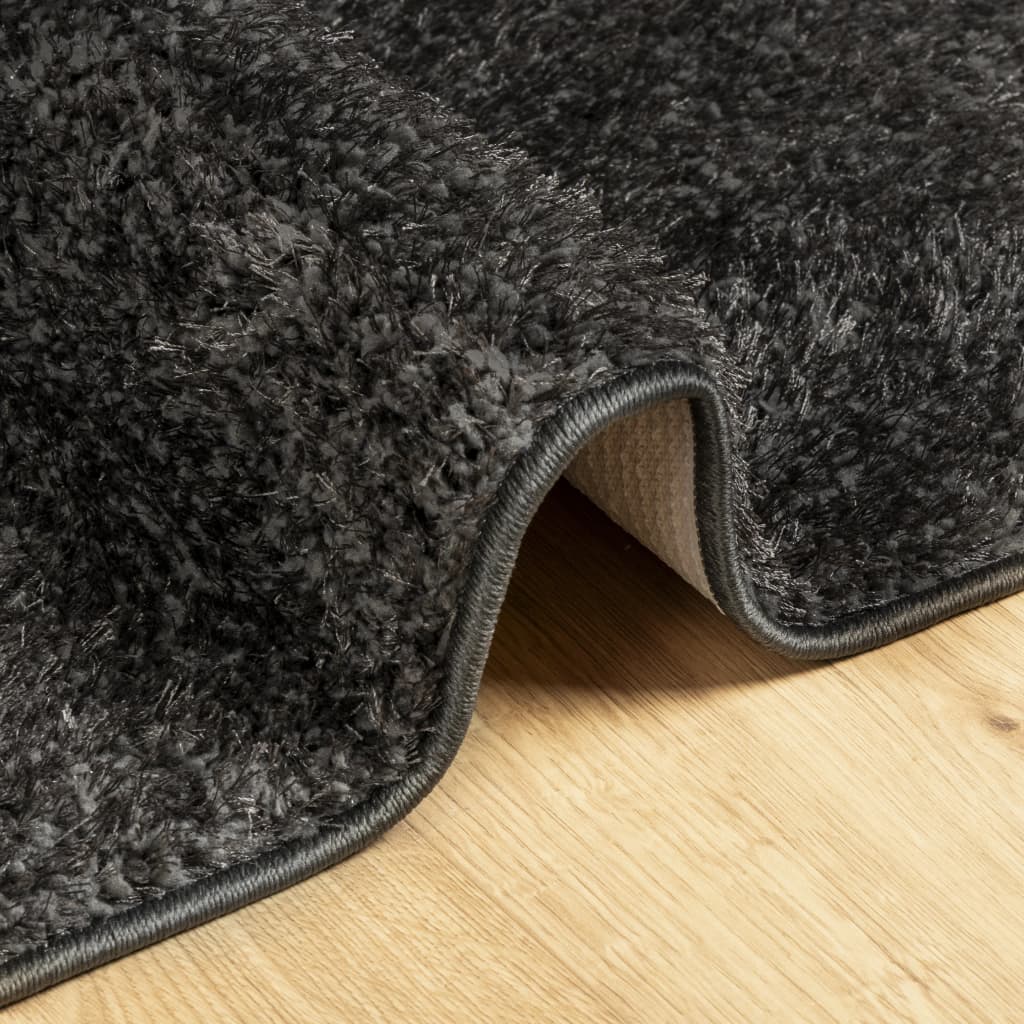 vidaXL Teppich ISTAN Hochflor Glänzend Anthrazit 140x200 cm