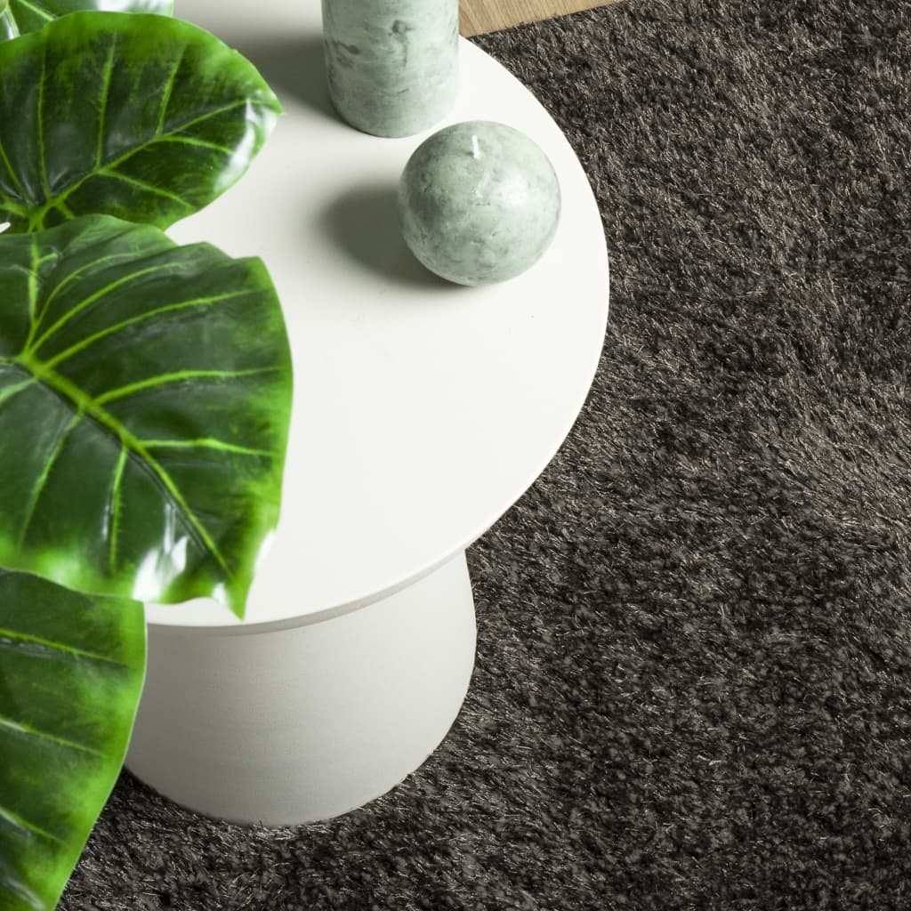 vidaXL Teppich ISTAN Hochflor Glänzend Anthrazit 140x200 cm