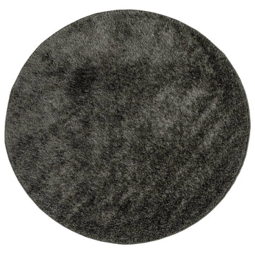 vidaXL Teppich ISTAN Hochflor Glänzend Anthrazit Ø 100 cm